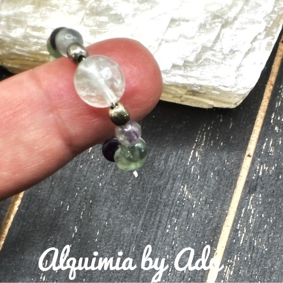 Alquimia Green and Purple Beaded Ring - Picture 2 of 3